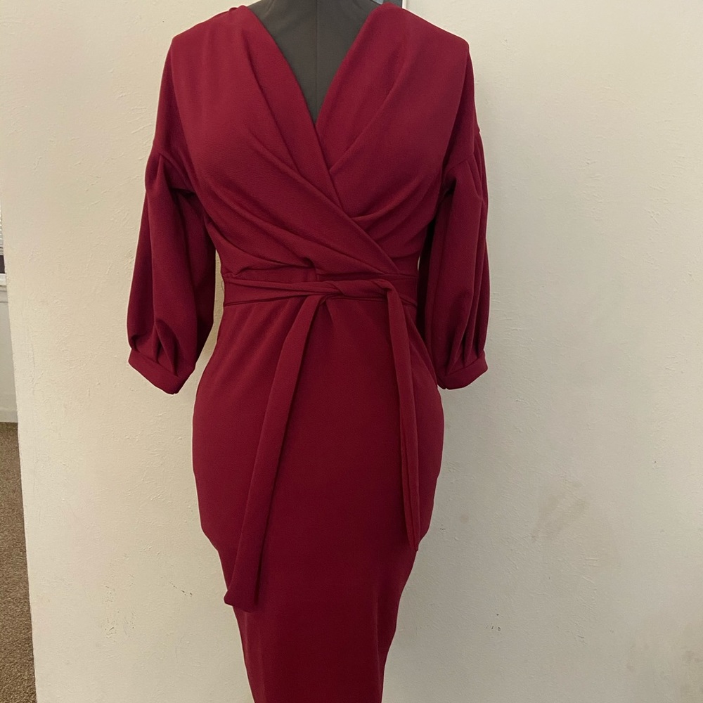 Off shoulder wrap dress